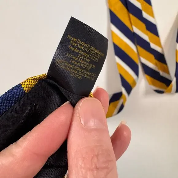 Brooks Brothers Men’s Silk Striped Tie Made In USA Necktie Classic Preppy EUC - Picture 5 of 8